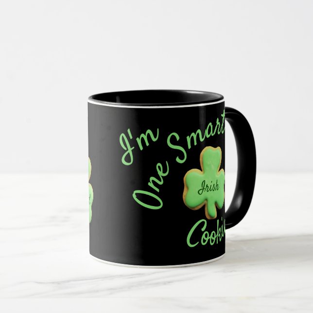 Taza Shamrock verde irlandés/irlandés, una galleta inte (Anverso derecho)