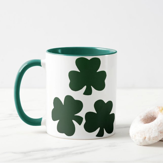 Taza Shamrock verde oscuro (Con donut)