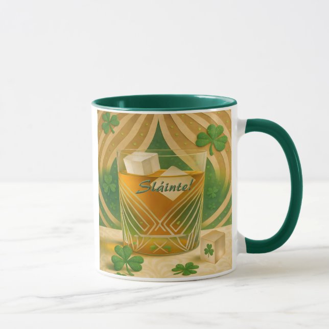Taza Shamrocks Irish Whiskey Tumbler "Sláinte!" (Derecha)