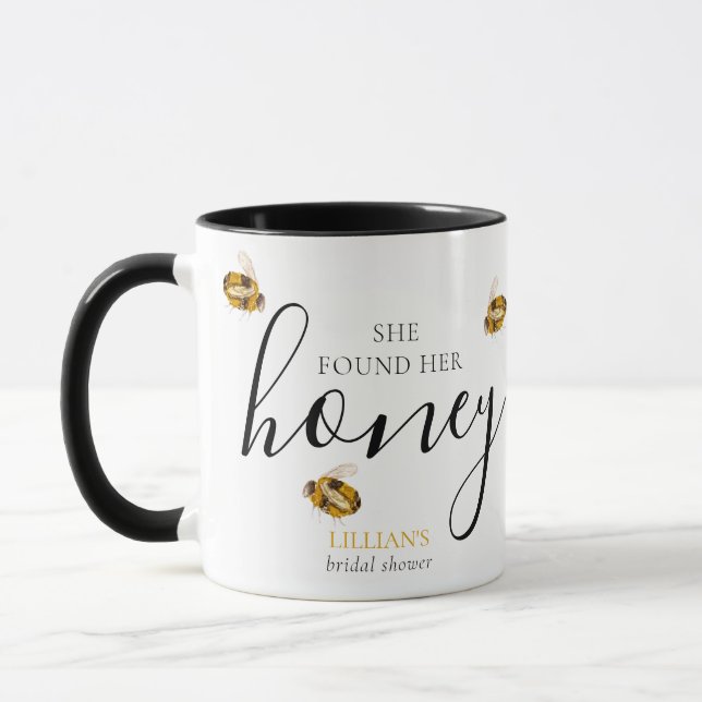 Taza She Found Her Honey Bee Bridal Shower Favor  (Izquierda)
