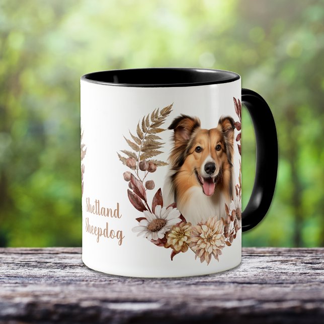 Taza Shetland Sheepdog Autumn Wreath (Subido por el creador)