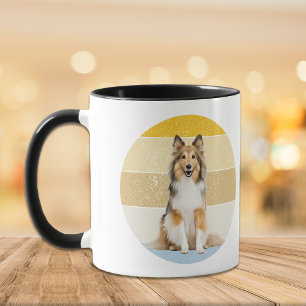Taza Shetland Sheepdog Retro Sunset Mug