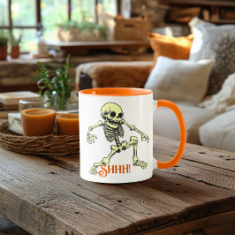 Taza ¡Shhh! Skeleton Mug - Vibes de Halloween divertida