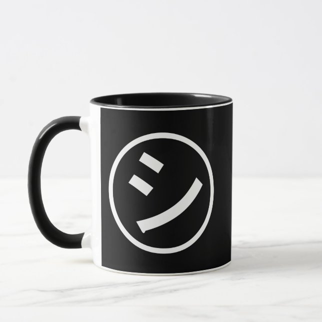 Taza ㋛ Shi Kana Katakana Emoji sonriente / Emoticon (Izquierda)