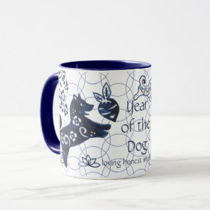 Taza Shiba artística china en Año Nuevo chino del per