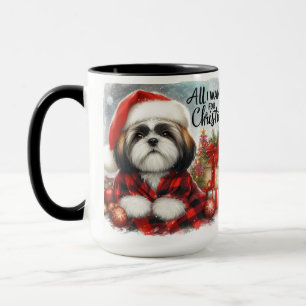 Taza Shih Tzu Todo lo que quiero para los Navidades Cof
