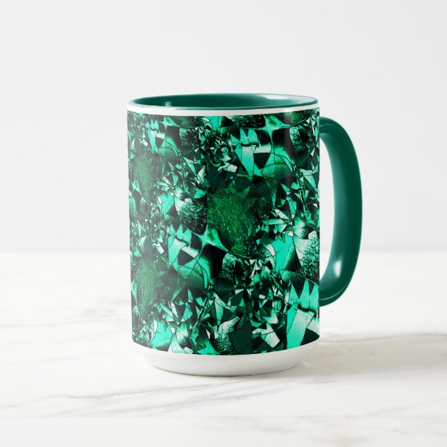 Taza Shiny green tones, and similar to embossing (Anverso derecho)