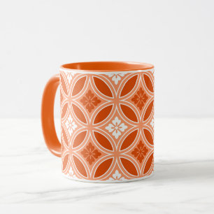 Taza Shippo con motivo de flor, Naranja mandarín