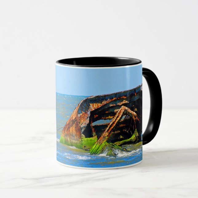 Taza Shipwrect Abstract Blue (Anverso derecho)