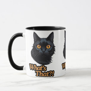 Taza Shock felino: gato negro con ojos Naranjas afilado