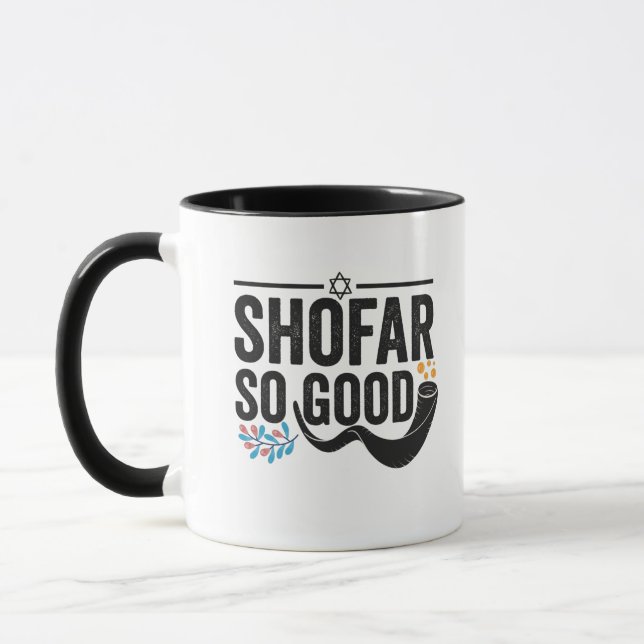 Taza Shofar Tan buen regalo de Navidad judío Hanukkah (Izquierda)