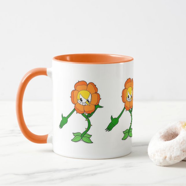 Taza Show Cuphead - Carnación Cagney - Cerámica Mug (Con donut)