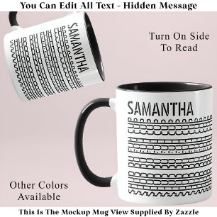 Taza Shud Du Fuh y mensaje oculto 138BW divertida