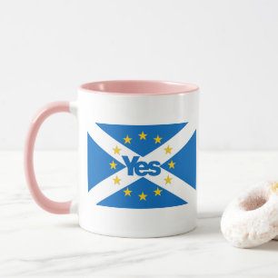 Taza Sí a la bandera independiente de Escocia del