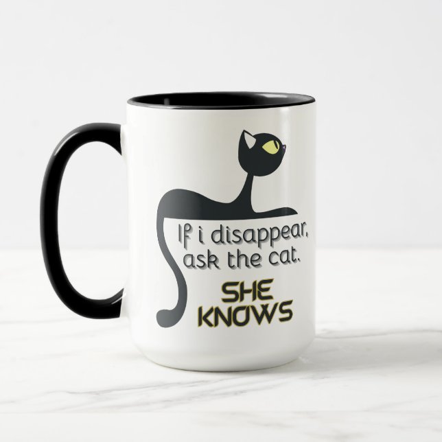 Taza Si desaparezco, pregúntale al gato negro que conoc (Izquierda)