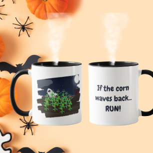 Taza Si el Maíz Onde Back Funny Halloween Fantasma 