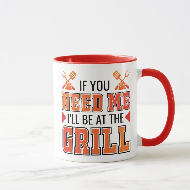 Taza Si Me Necesitas Estaré En El Grill (Derecha)