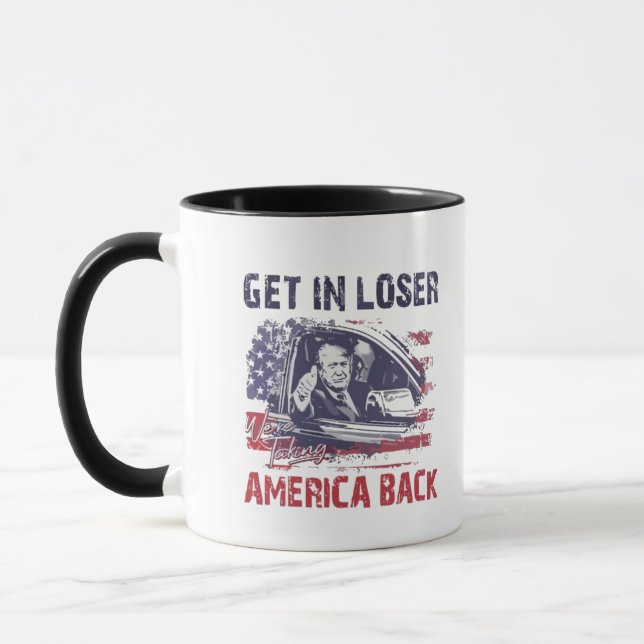 Taza Si pierdes estamos recuperando a Estados Unidos, T (Izquierda)
