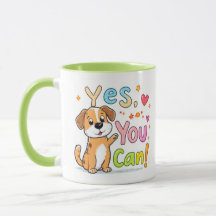 ¡Sí, Puedes! Mug de perro con motivación