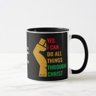 Taza SÍ PUEDO A TRAVÉS DE NAVIDAD Phil 4:13 Christian