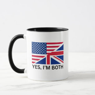 Taza Sí, soy ambos británicos estadounidenses de doble