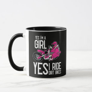 Taza Sí, soy una chica, sí, monto una moto de cross
