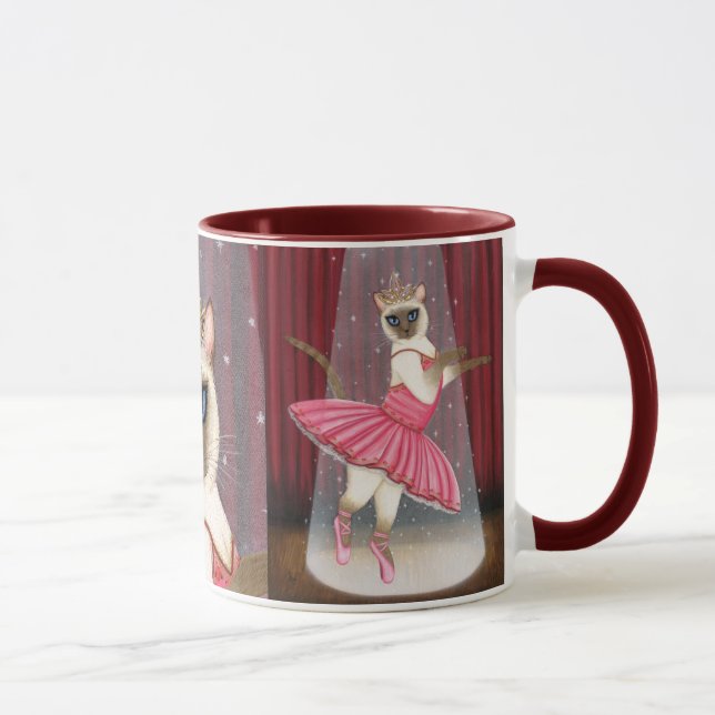 Taza siamesa del bailarín del punto del chocolate (Derecha)
