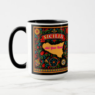 Taza Sicilia Diseño Siciliano (personalizar con nombre)