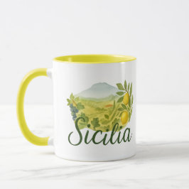 Taza Sicilia Mt.Etna Design Mug