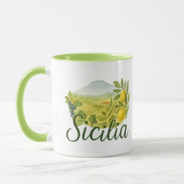 Taza Sicilia Mt.Etna Design Mug