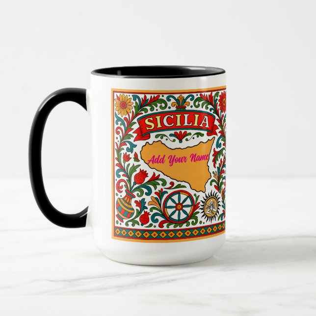 Taza Sicilia Sicilian Design (customize with name) (Izquierda)