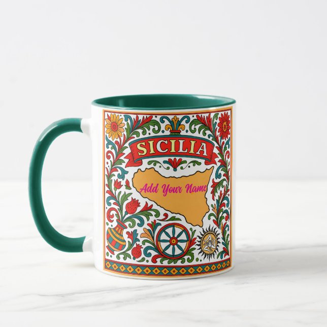 Taza Sicilia Sicilian Design (customize with name) (Izquierda)