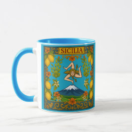 Taza Sicilian Trinacria Design