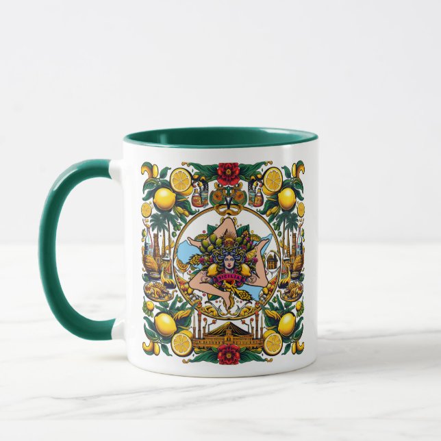 Taza Sicilian Trinacria Design  (Izquierda)