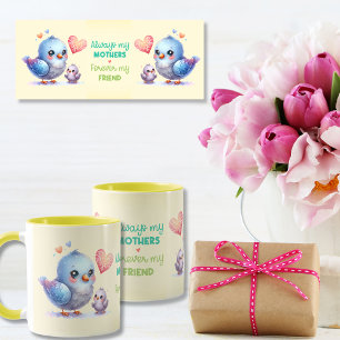 Taza Siempre mi madre - Mamá de pájaro y amarillo bebé
