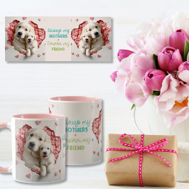 Taza Siempre mi madre: Mamá de perro y rosa de bebé