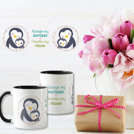 Taza Siempre mi madre - Pingüino Mamá y Bebé Negro
