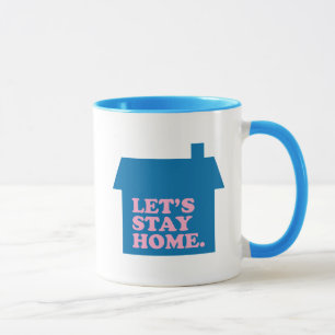 Taza Sigamos en casa azul