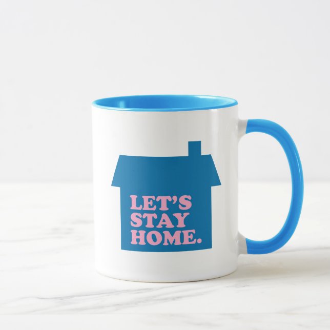 Taza Sigamos en casa azul (Derecha)
