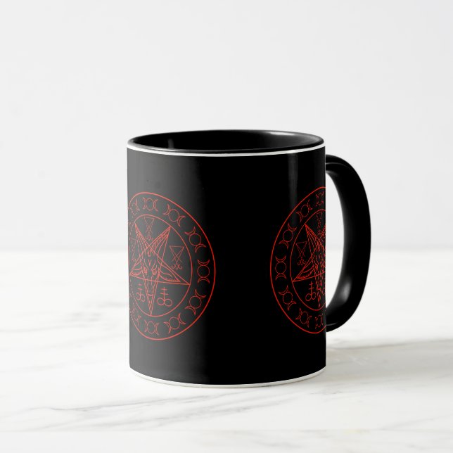 Taza Sigilia de la luna triple de Baphomet y sigilia de (Anverso derecho)