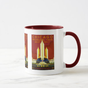 Taza Siglo 1933 de la feria de mundo del progreso,