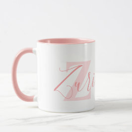 Taza Significado del nombre Zuri y monograma en texto r