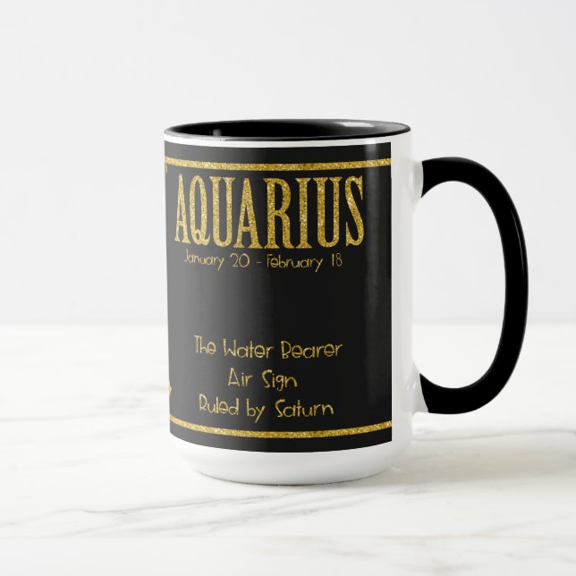 Taza Signo de estrella Aquarius Zodiac (Derecha)