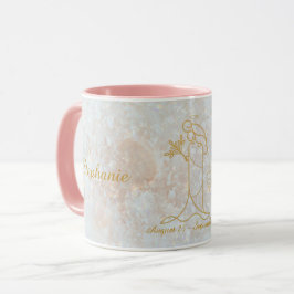 Taza Signo de estrella Virgo Zodiac Purpurina de monogr