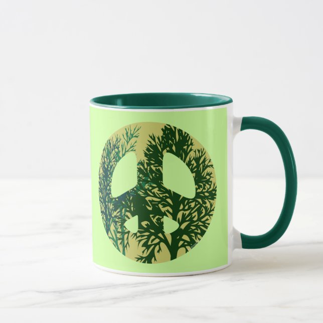 Taza Signo de paz de los árboles verdes café Mug (Derecha)