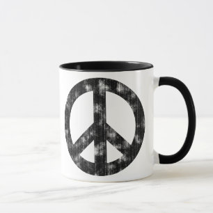 Taza Signo de paz negro angustiado