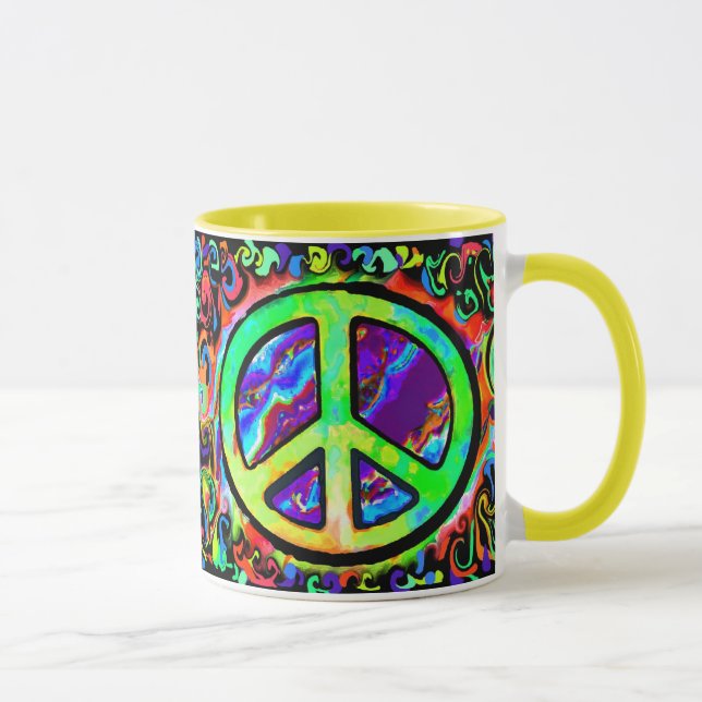 Taza Signo de paz psicodélico (Derecha)