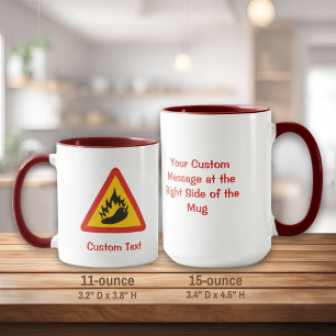 Taza Signo de peligro de pimienta caliente