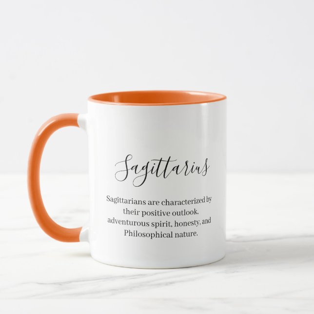 Taza "Signo Sagittarius Zodiac personalizado, nombre, r (Izquierda)