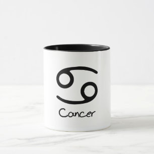 Taza Signo zodiacal de Cáncer sobre fondo blanco